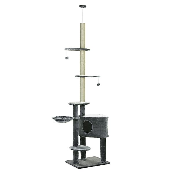 PawHut Kratzbaum höhenverstellbar H220-265 cm, belastbar bis 30 kg, Katzenb günstig online kaufen