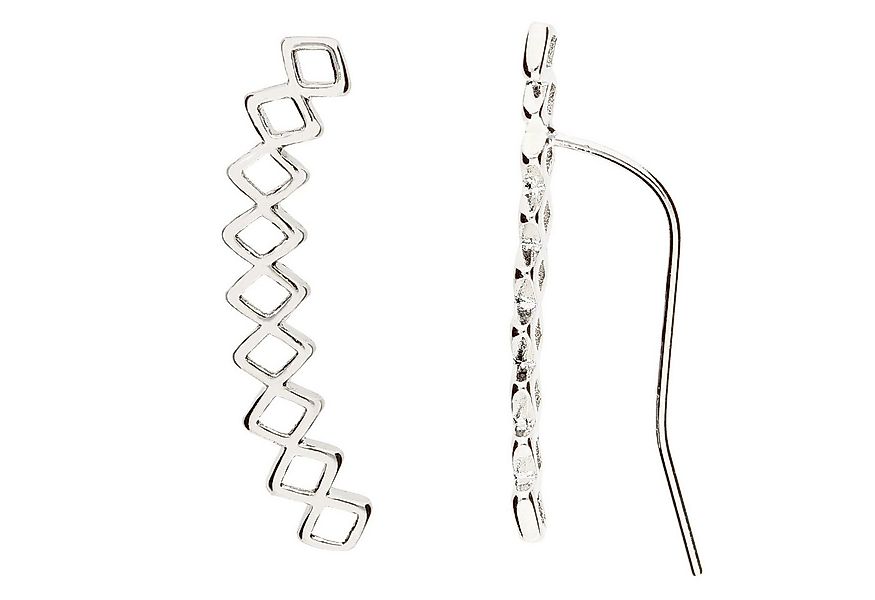 LÖB Ohrklemme Ohrklemme Silber Ohrringe Ohrmanschette Ohrstecker Eckig Raut günstig online kaufen