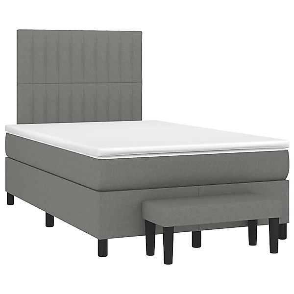 vidaXL Boxspringbett mit Matratze Dunkelgrau 120x190 cm Stoff 3270370 günstig online kaufen