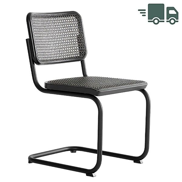 THONET S 32 V Dark Melange Edition Herkner schwarz | Stahlrohr-Freischwinge günstig online kaufen