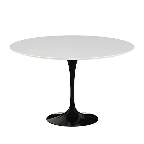 Knoll International - Saarinen Tisch Ø120cm - Outdoor - weiß/Gestell schwar günstig online kaufen