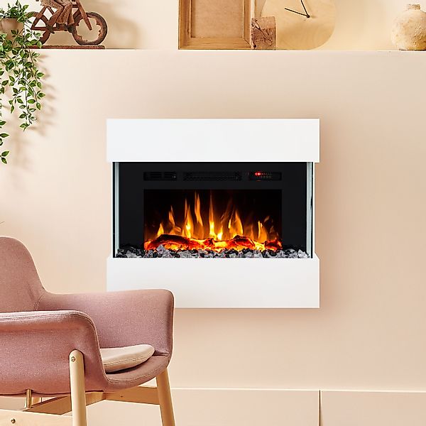 Noble Flame Lima Wandkamin [moderner Design Elektrokamin]: mit schwarzen Ac günstig online kaufen