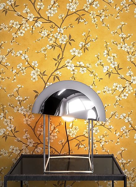 Newroom Vliestapete, Gelb Tapete Floral Blumen günstig online kaufen
