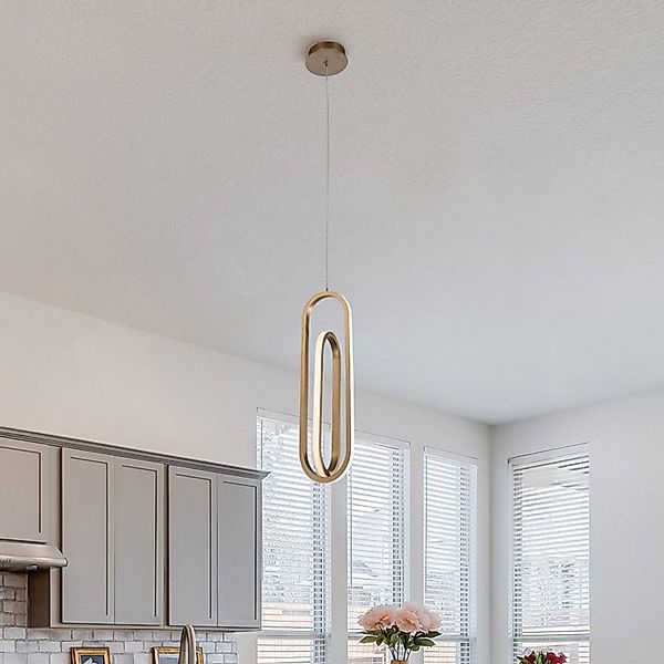 LED-Hängeleuchte DENMARK, gold gebürstet, Ø 21 cm, Metall günstig online kaufen