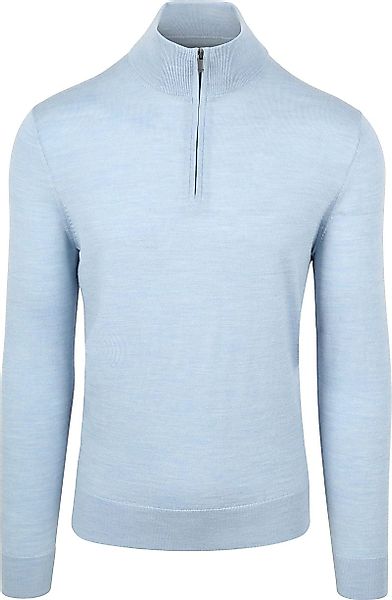 Suitable Merino Half Zip Pullover Hellblau - Größe S günstig online kaufen