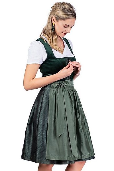 Spieth & Wensky Dirndl Samt Dirndl 2tlg. - EDONA - dunkelgrün/farn günstig online kaufen