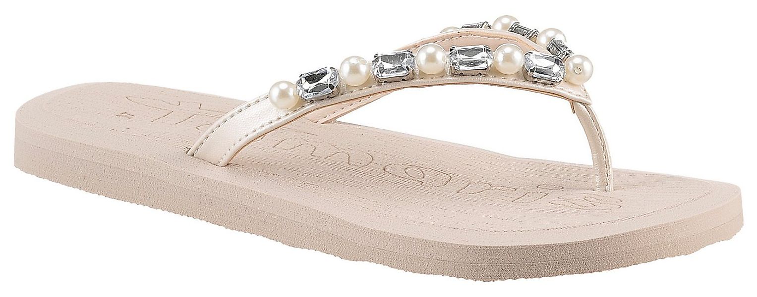 Tamaris Zehentrenner, Sommerschuh, Dianette mit Schmucksteinen und Zierperl günstig online kaufen