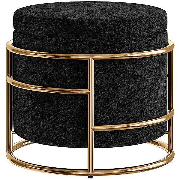 HOMCOM Sitzhocker mit Stauraum, Kleiner Hocker mit Deckel, Runder Polsterho günstig online kaufen