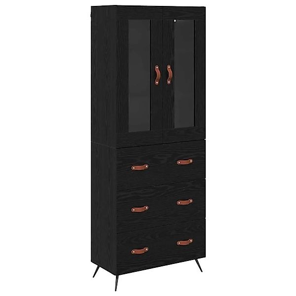 vidaXL Highboard-Schrank mit Regal 2-Tlg Schwarz Eichen-Optik 3416071 günstig online kaufen