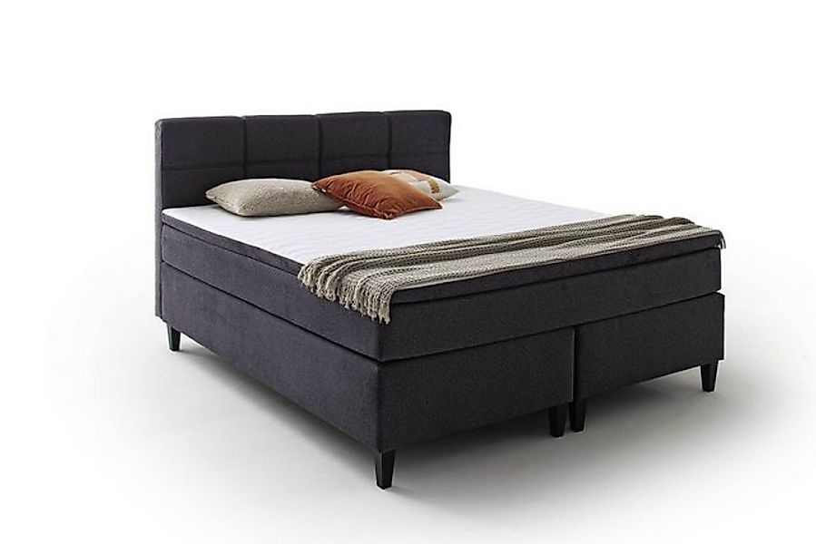 Boxspringbett ca. 180x200 mit 7-Zonen-TFK Matratze Komfortschaum-Topper Ant günstig online kaufen
