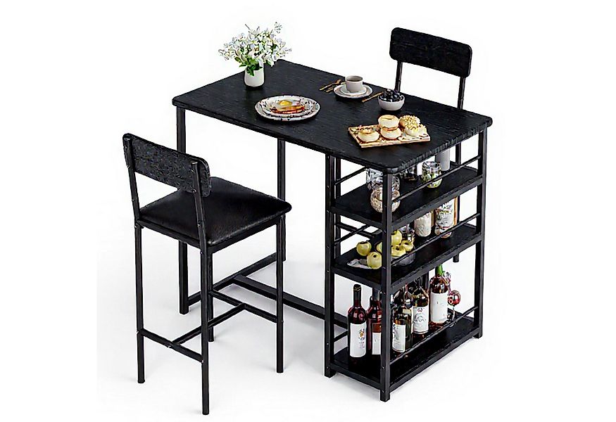 GarveeMore Essgruppe Ktichen Tisch mit 2 Stühlen für Küche & Esszimmer, Bar günstig online kaufen
