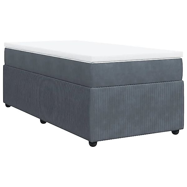 vidaXL Boxspringbett mit Matratze Dunkelgrau 90x200 cm Samt 3285615 günstig online kaufen