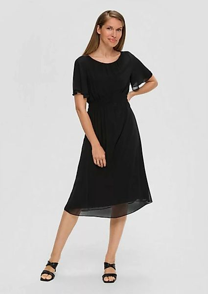 s.Oliver BLACK LABEL Minikleid Chiffon-Kleid mit elastischem Bund Raffung günstig online kaufen