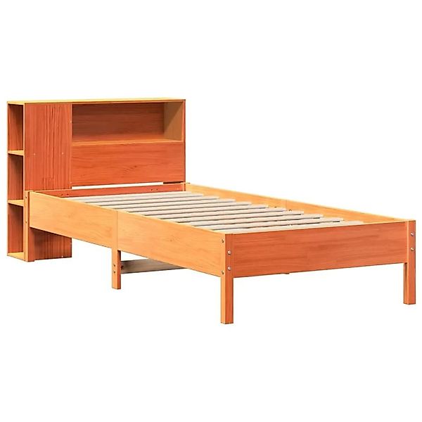 vidaXL Massivholzbett mit Regal ohne Matratze Wachsbraun 75x190 cm 3322857 günstig online kaufen