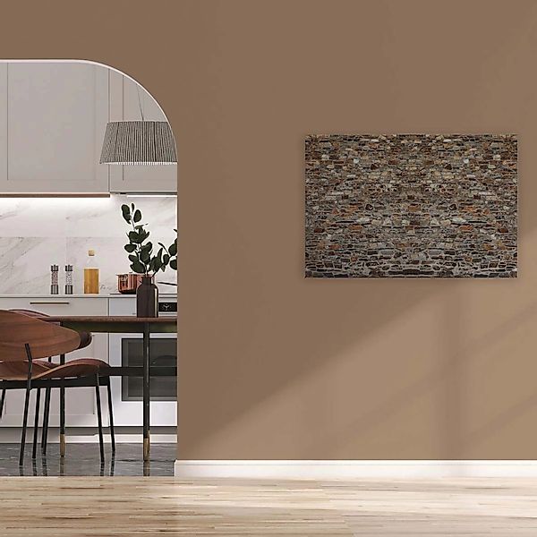 Bricoflor Vintage Bild Mit Burg Motiv Leinwandbild In Steinoptik 90 X 60 Cm günstig online kaufen