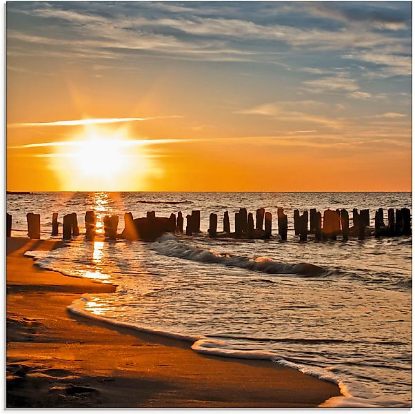 Artland Glasbild "Schöner Sonnenuntergang am Strand" Strand 1 Stk. tlg. in günstig online kaufen