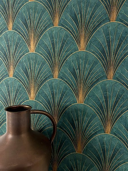 Newroom Vliestapete, Grün Tapete Modern Geometrische günstig online kaufen