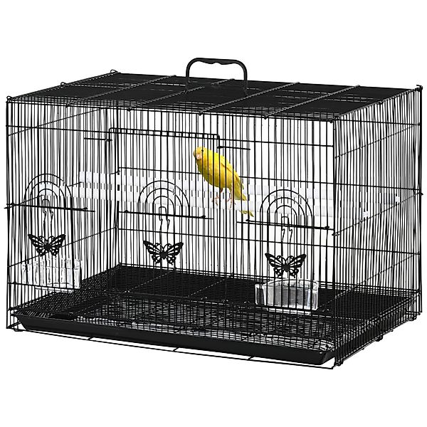 PawHut Vogelkäfig mit 2 Sitzstangen und 3 Eingängen, Voliere für Vögel mit günstig online kaufen