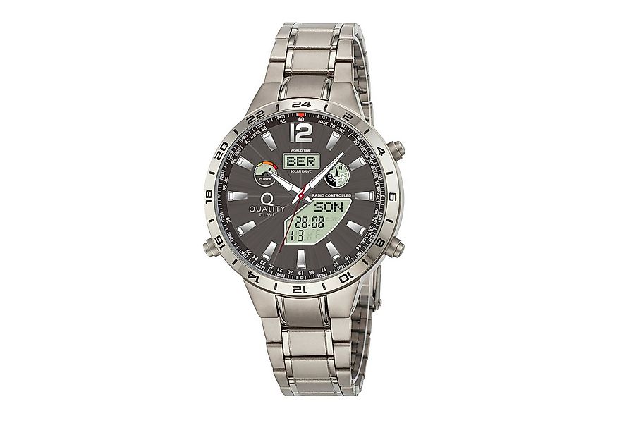 QUALITY TIME Funk-Multifunktionsuhr QGT-11365-56M, Armbanduhr, Solar, Herre günstig online kaufen