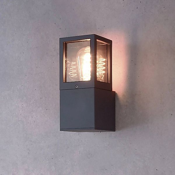 Außenwandlampe Facado II, grau/rauchgrau, Breite 11 cm, IP65 günstig online kaufen