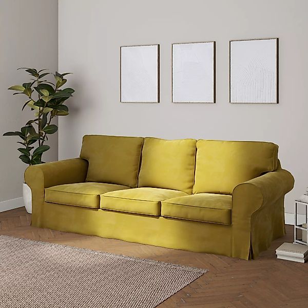 Bezug für Ektorp 3-Sitzer Sofa nicht ausklappbar, olivegrün, Sofabezug für günstig online kaufen