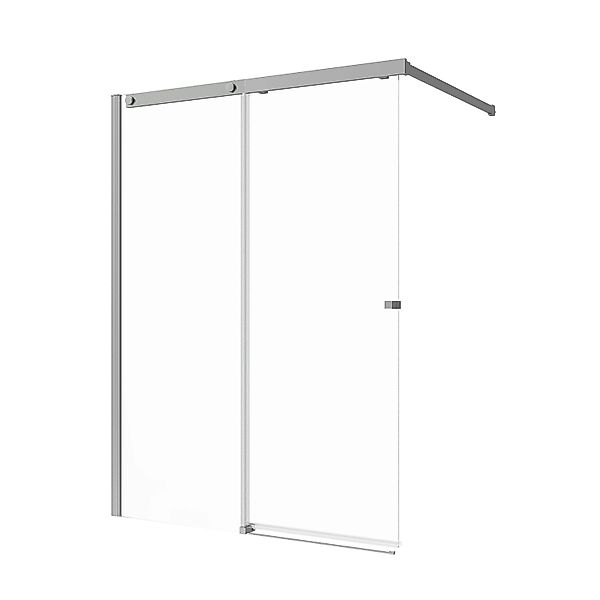 Aquabatos 110 x 150 cm Badewannenaufsatz Glas Duschwand mit Schiebetür Dusc günstig online kaufen