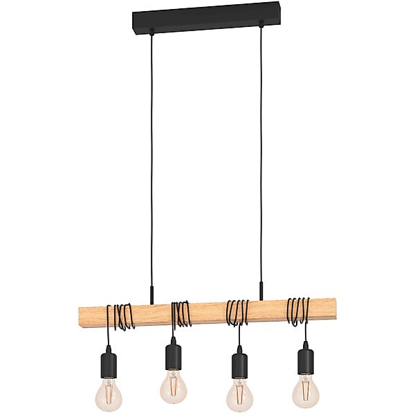 Eglo Pendelleuchte Townshend Schwarz-Eiche 70 cm x 10,5 cm x 110 cm günstig online kaufen