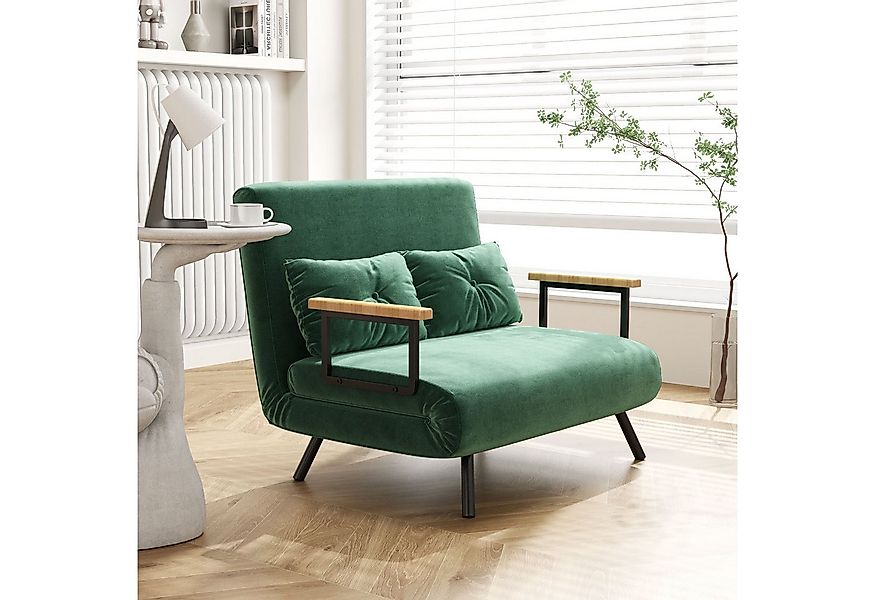 HOMCOM Schlafsofa Zweisitzer mit Bettfunktion, Schlafcouch mit Samtoptik, V günstig online kaufen