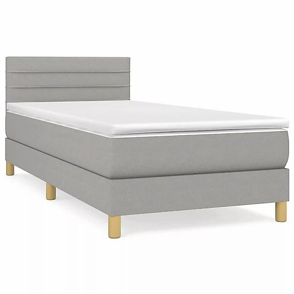 vidaXL Boxspringbett mit Matratze Hellgrau 80x200 cm Stoff1387593 günstig online kaufen