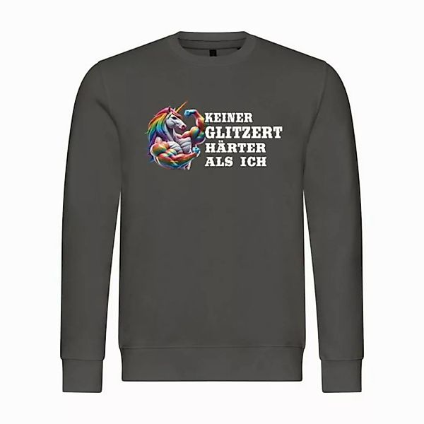 deinshirt Rundhalspullover Herren Sweatshirt Keiner glitzert härter als ich günstig online kaufen