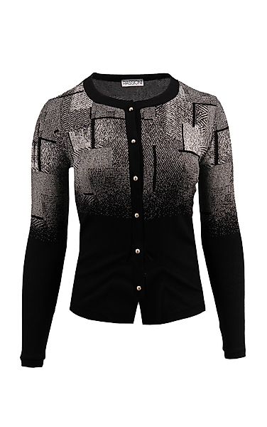 Passioni 2-in-1-Strickjacke mit Detailknöpfen verlaufendes Muster günstig online kaufen