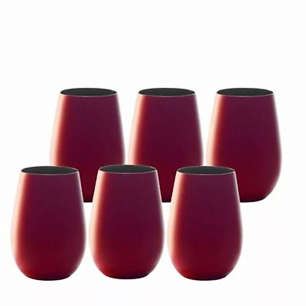ELEMENTS Becher 465 ml rot-schwarz 6er Set Trinkgläser schwarz/rot günstig online kaufen