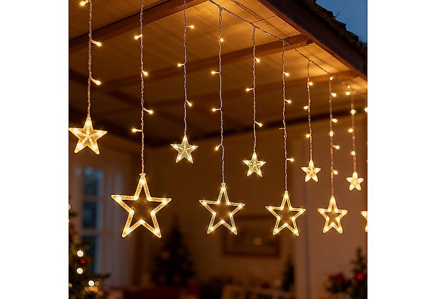 Salcar LED-Lichterkette LED Sterne 2m 160 LED Lichtervorhang Weihnachten Li günstig online kaufen