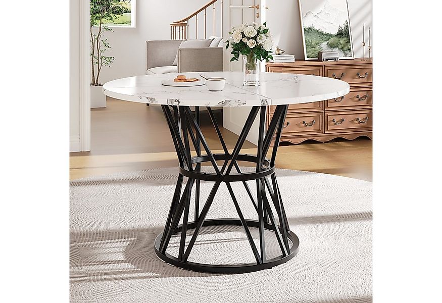 Flieks Esstisch (1-St., 1 Tisch), runder Küchentisch, Tischplatte in weiße günstig online kaufen