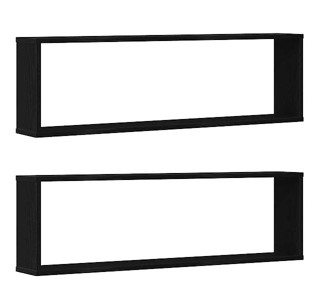 vidaXL Regal Würfelregale 2 Stk. Schwarz Eichen-Optik 100x15x30 cm, 2-tlg. günstig online kaufen