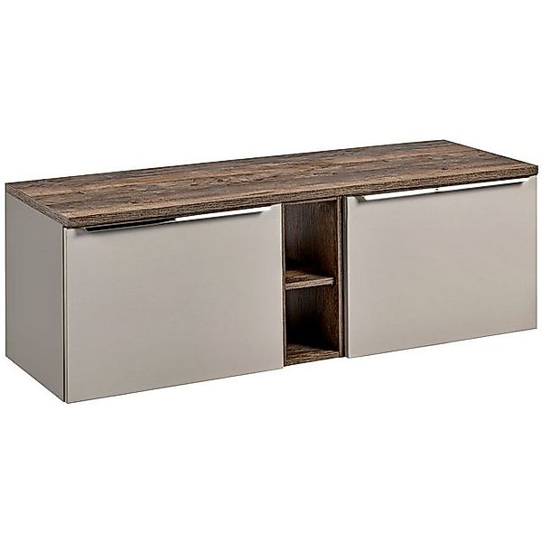 Lomadox Waschbeckenschrank PUEBLA-56-TAUPE taupe mit Vintage Oak 140,4/48,5 günstig online kaufen