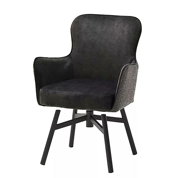Esstisch Stühle in Anthrazit Stoff drehbar (2er Set) günstig online kaufen