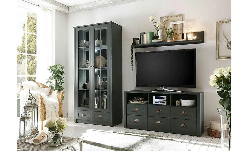 Wohnwand  Verde ¦ grün ¦ Maße (cm): B: 240 H: 198 T: 43.0 Kommoden & Sidebo günstig online kaufen