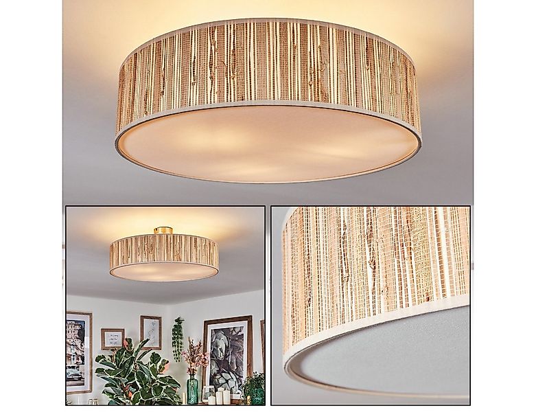 hofstein Deckenleuchte Deckenlampe aus Metall/Seegras/Stoff/Kunststoff in B günstig online kaufen