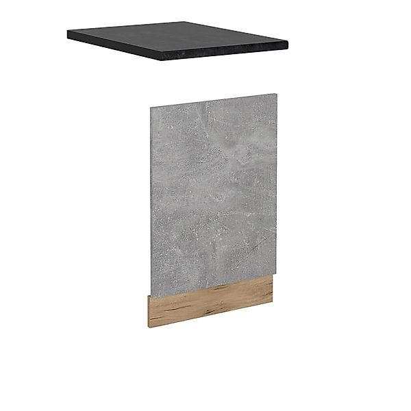 Vicco Geschirrspülblende R-Line Geschirrspüler Fronttür Beton 45 cm AP Anth günstig online kaufen