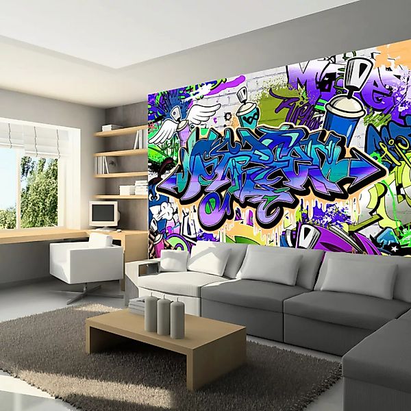 Fototapete - Graffiti: Violet Theme günstig online kaufen