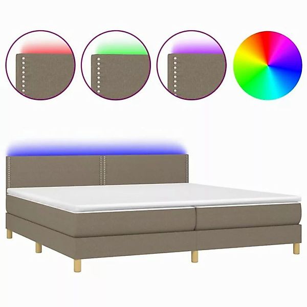 vidaXL Boxspringbett Bett Boxspringbett komplett mit Matratze & LED Stoff ( günstig online kaufen