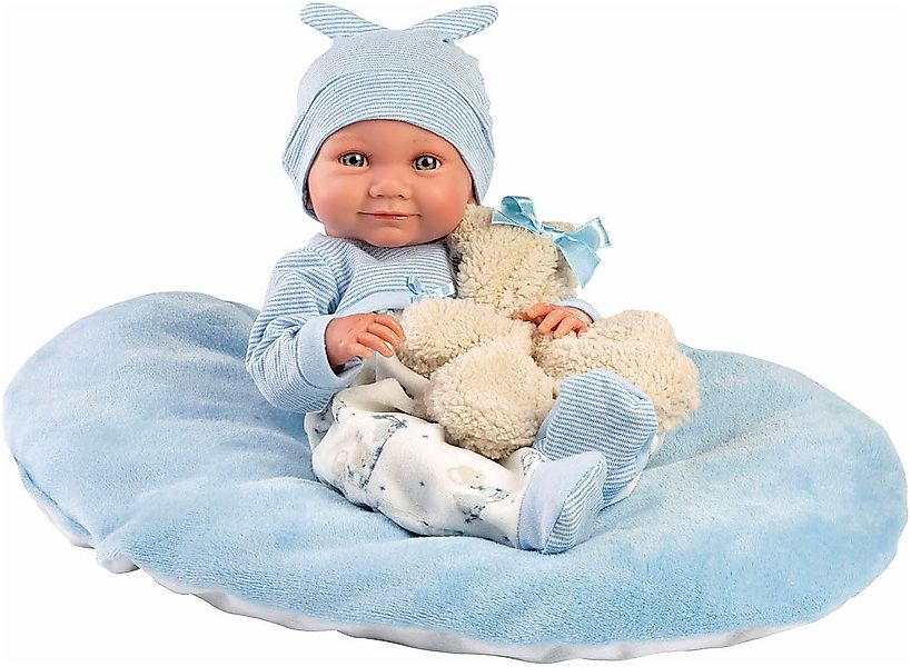 Llorens Babypuppe Nico mit Kissen, blau, 40cm, Made in Europe günstig online kaufen