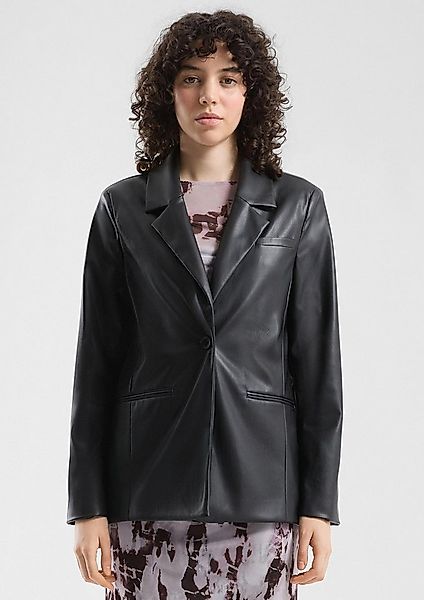 QS Jackenblazer Indoor-Blazer Blazer in Leder-Optik günstig online kaufen