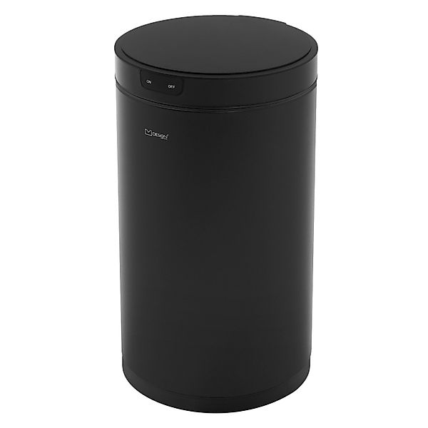 ML-Design Mülleimer mit Sensor 30L Rund Stahl Schwarz Automatisch günstig online kaufen