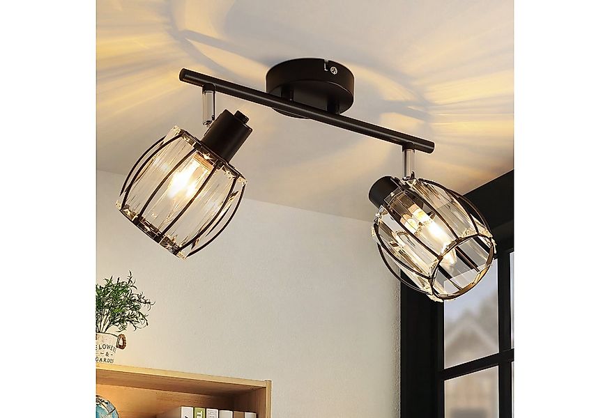 Nettlife Deckenstrahler Kristall Vintage Schwarz E14 Flur 350°Schwenkbar In günstig online kaufen