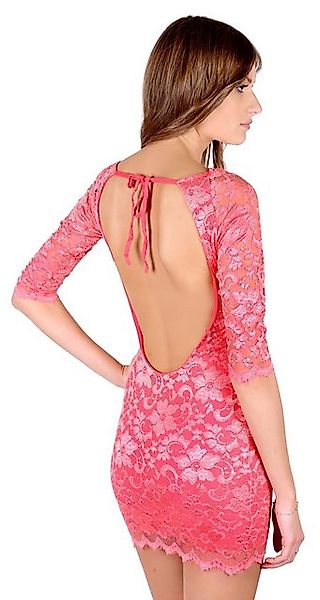 Sarcia.eu Minikleid Sexy Minikleid aus Spitze Rückenfrei Backless coral XL günstig online kaufen