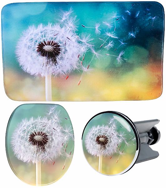 Sanilo Badaccessoire-Set "Pusteblume" bestehend aus WC-Sitz, Badteppich und günstig online kaufen