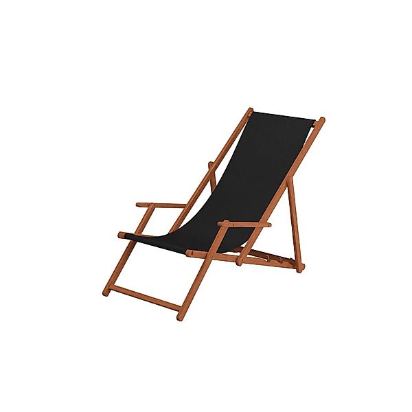 Erst-Holz Holz-Liegestuhl Klappstuhl Strandstuhl Stofffarbe Schwarz 10-300 günstig online kaufen