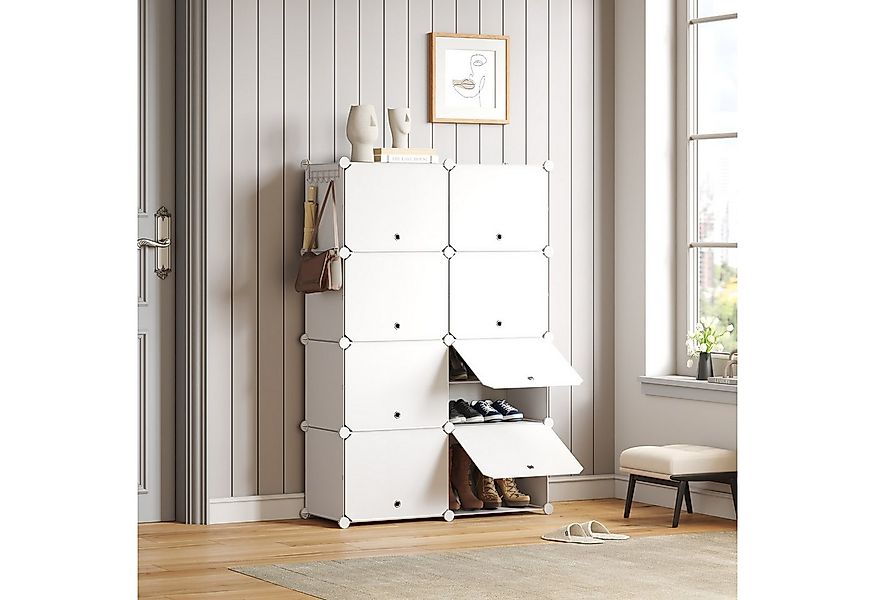 Mondeer Schuhregal Schuhschrank, Kunststoff-Schuhschrank mit Tür, Platzspar günstig online kaufen